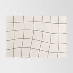 Retro Warped Grid Black and White Rug Gallery Image 2
