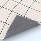 Retro Warped Grid Black and White Rug Gallery Image 4
