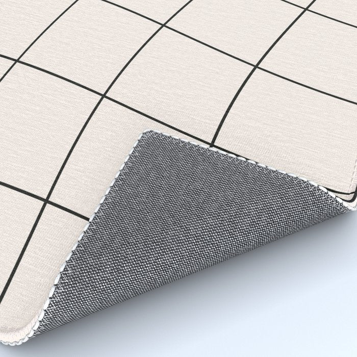 Retro Warped Grid Black and White Rug Gallery Image 4