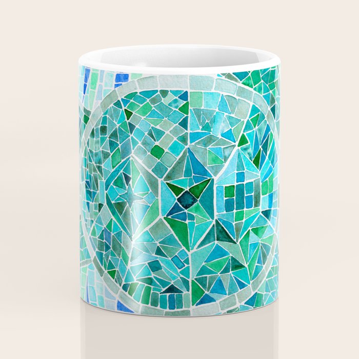 Mosaic Watercolor Sea Turtle Coffee Mug Gallery Image 4