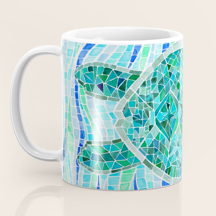 Mosaic Watercolor Sea Turtle Coffee Mug Gallery Image 3
