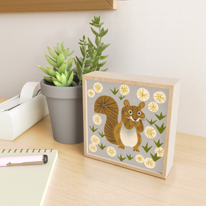 Squirrel and Dandelions Mini Art Print Gallery Image 2