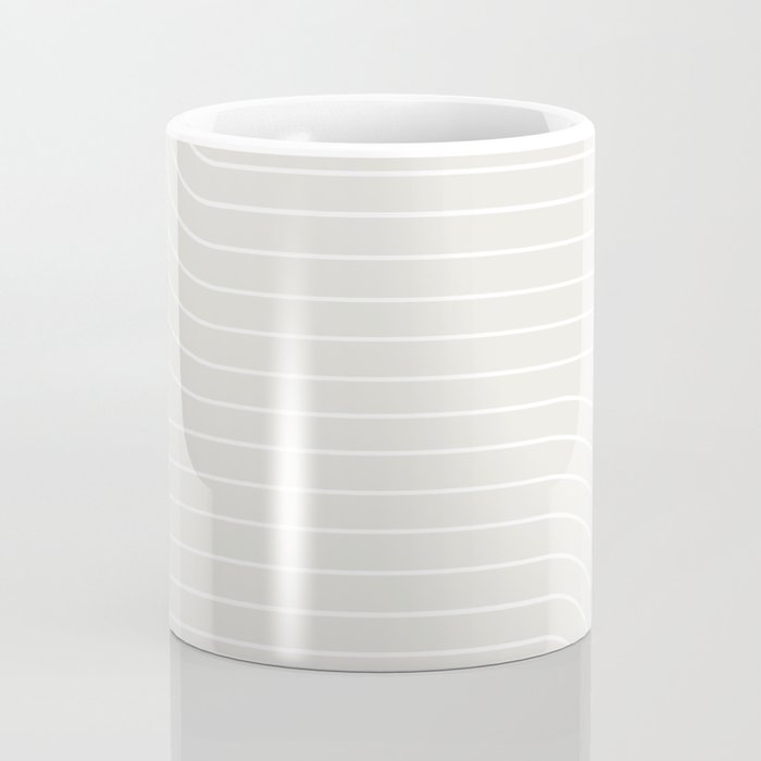Minimal Line Curvature XI Natural Off White Mid Century Modern Arch Abstract Coffee Mug Gallery Image 4