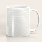 Minimal Line Curvature XI Natural Off White Mid Century Modern Arch Abstract Coffee Mug Gallery Image 1