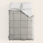 Large Grid Pattern - Grey Duvet Cover Gallery Image 6