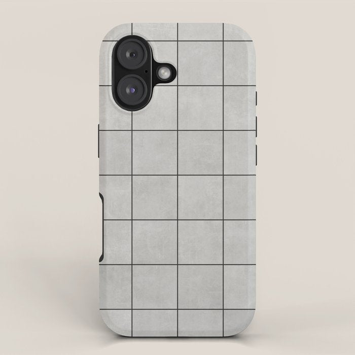Large Grid Pattern - Grey iPhone Case Gallery Image 1