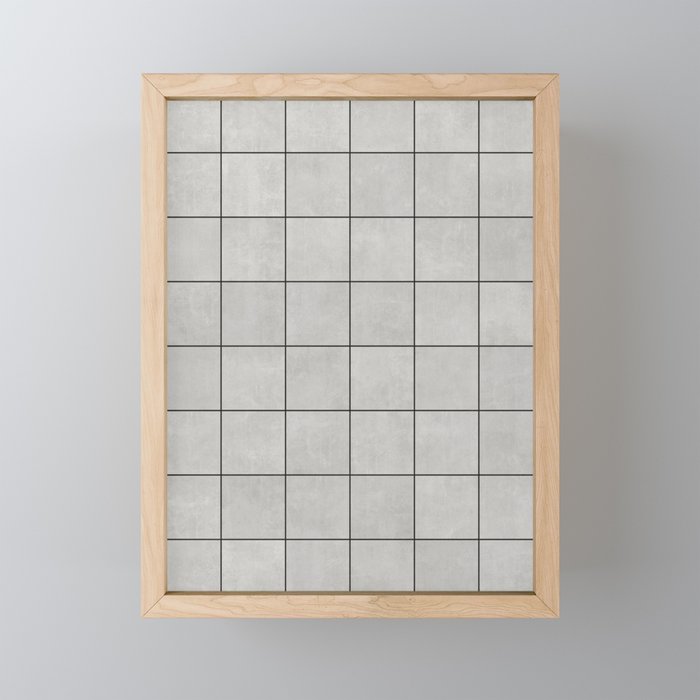 Large Grid Pattern - Grey Mini Art Print Gallery Image 1