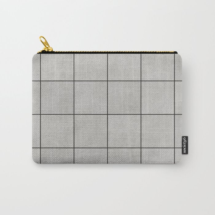 Large Grid Pattern - Grey Carry All Pouch Gallery Image 1
