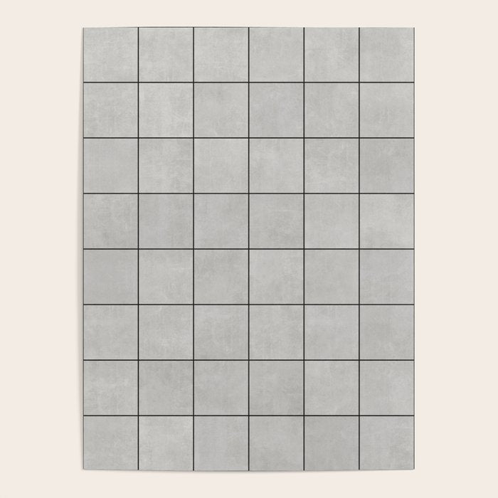Large Grid Pattern - Grey Poster Gallery Image 4