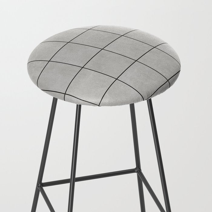Large Grid Pattern - Grey Stool Gallery Image 2