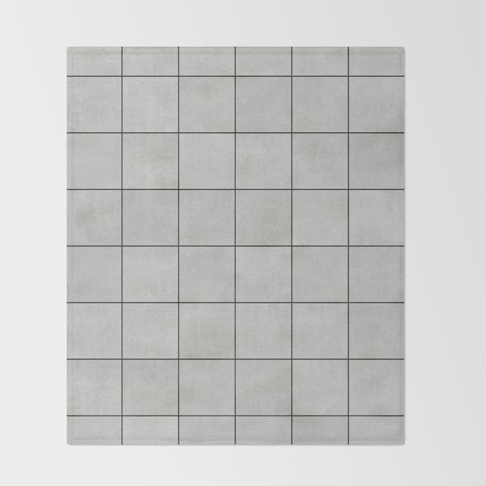 Large Grid Pattern - Grey Throw Blanket Gallery Image 2