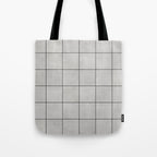 Large Grid Pattern - Grey Tote Bag Gallery Image 1