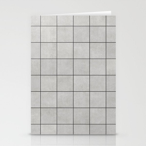 Large Grid Pattern - Grey Stationery Card Gallery Image 2