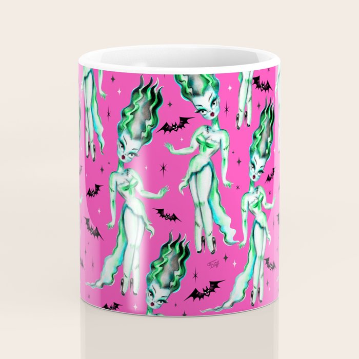 Bride of Frankenstein on Hot Pink Coffee Mug Gallery Image 4
