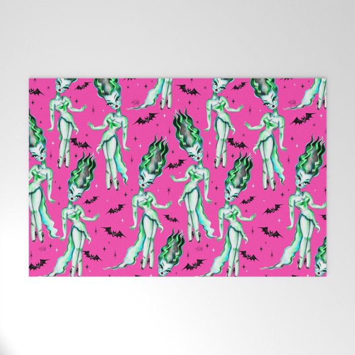 Bride of Frankenstein on Hot Pink Welcome Mat Gallery Image 1