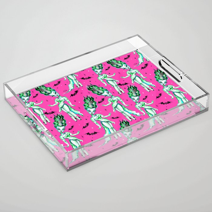 Bride of Frankenstein on Hot Pink Acrylic Tray Gallery Image 1