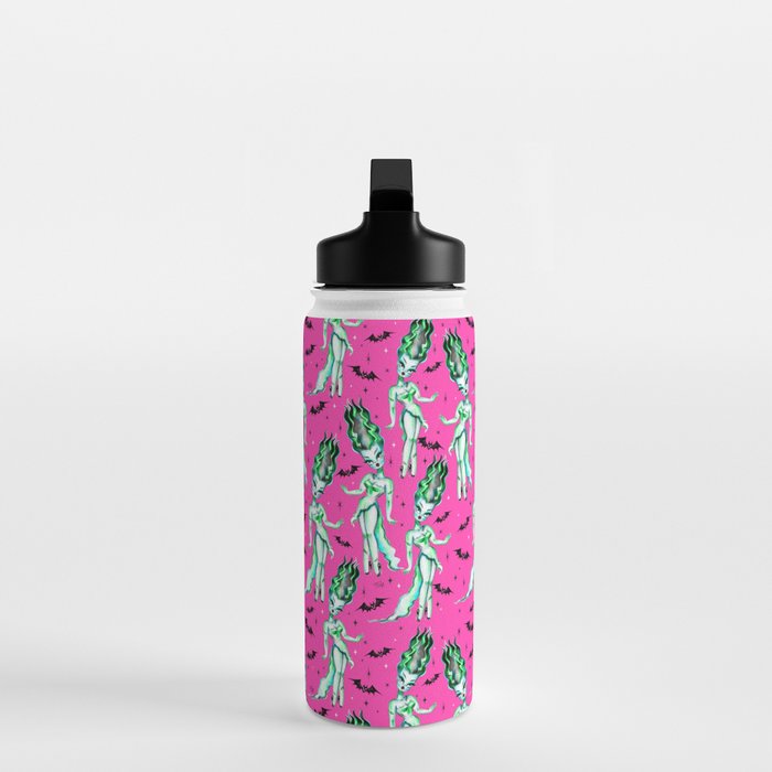 Bride of Frankenstein on Hot Pink Water Bottle Gallery Image 3