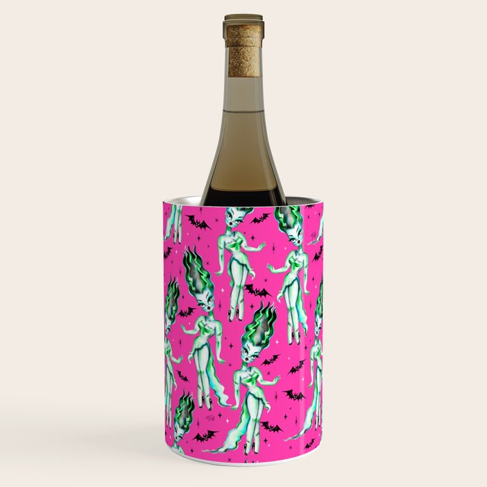 Bride of Frankenstein on Hot Pink Wine Chiller Gallery Image 2
