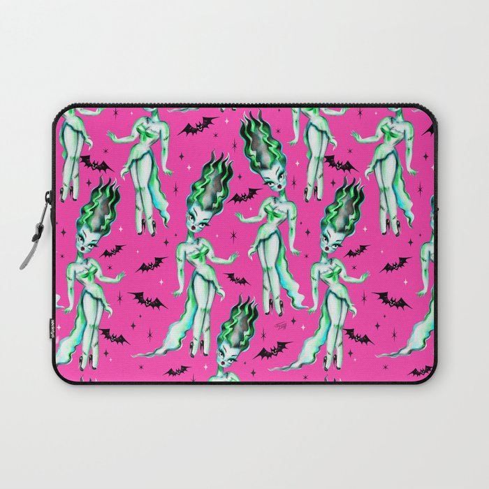 Bride of Frankenstein on Hot Pink Laptop Sleeve Gallery Image 1
