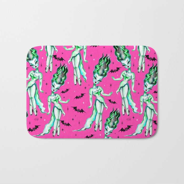 Bride of Frankenstein on Hot Pink Bath Mat Gallery Image 1
