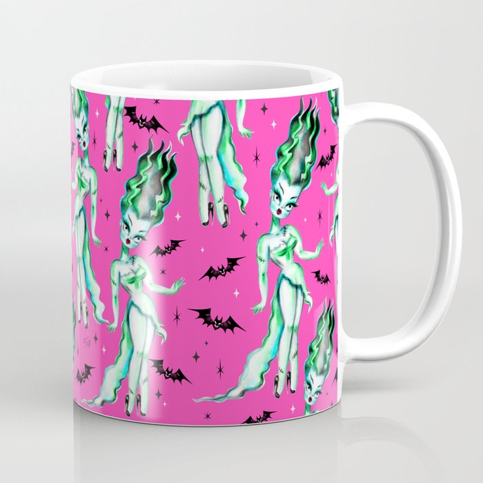 Bride of Frankenstein on Hot Pink Coffee Mug Gallery Image 1