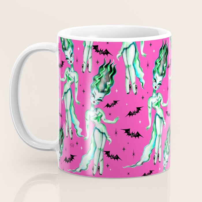 Bride of Frankenstein on Hot Pink Coffee Mug Gallery Image 3