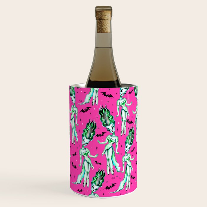Bride of Frankenstein on Hot Pink Wine Chiller Gallery Image 1