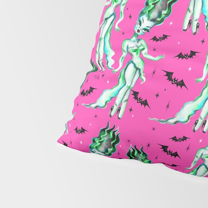Bride of Frankenstein on Hot Pink Pillow Sham Gallery Image 4