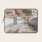 Street In Greece Photo | Pastel Village Houses Summer Art Print | Europe Digital Travel Photography Laptop Sleeve Gallery Image 1