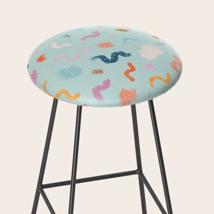 Abtract Colorful Brush Pattern Stool Gallery Image 2