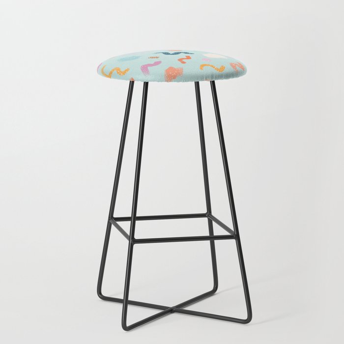 Abtract Colorful Brush Pattern Stool Gallery Image 1