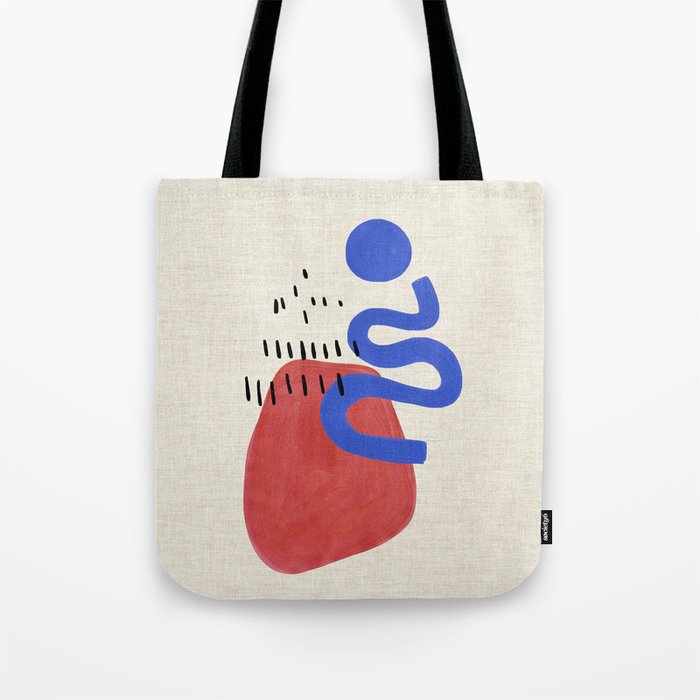 Rainy Blue Wiggle Tote Bag Gallery Image 1