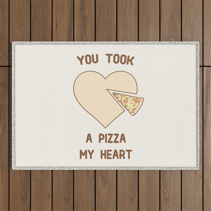 You took a pizza my heart Outdoor Rug Gallery Image 1