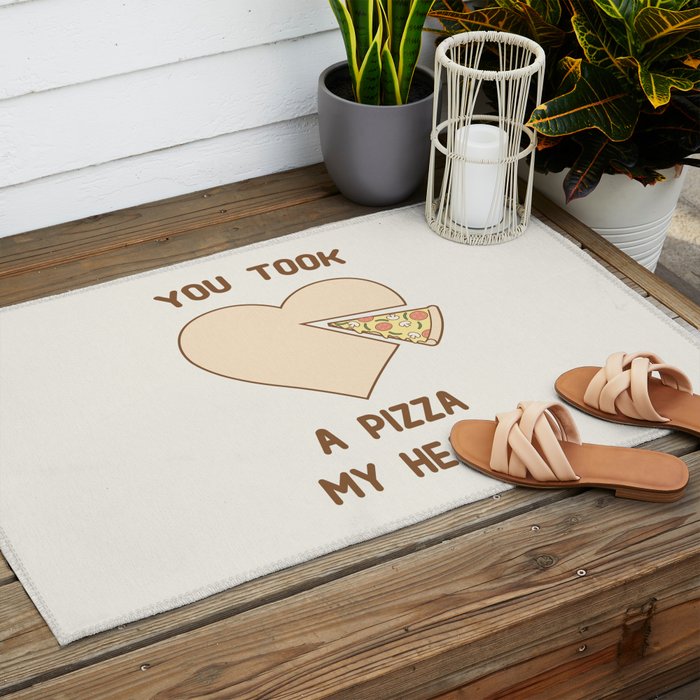 You took a pizza my heart Outdoor Rug Gallery Image 2