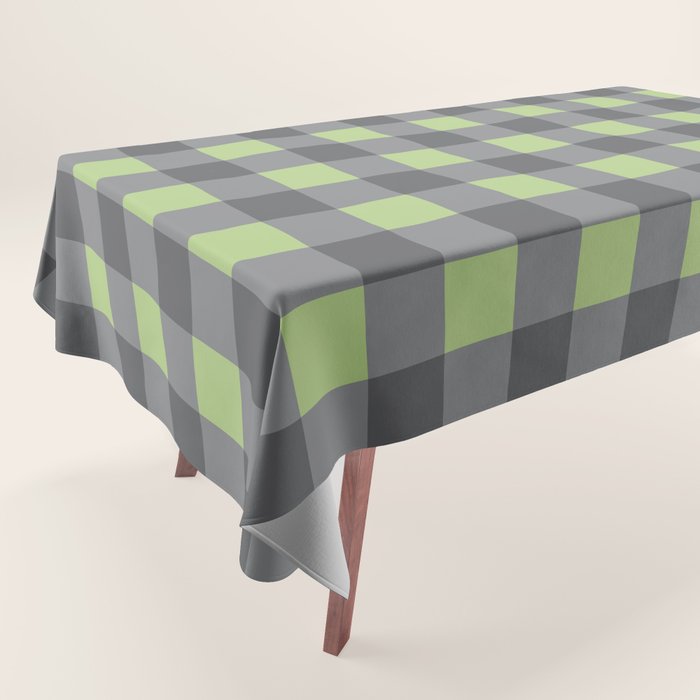 Small Blocks - Spring Green and Grays Tablecloth Gallery Image 1