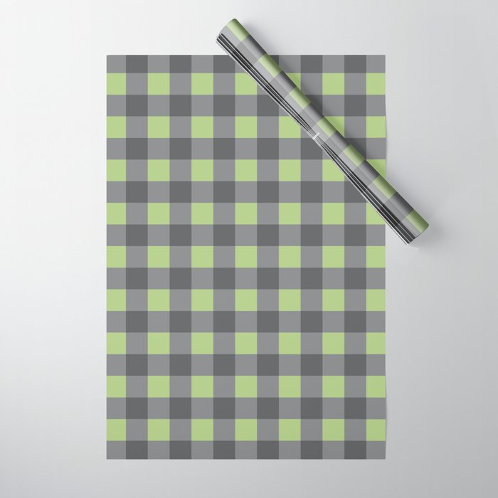 Small Blocks - Spring Green and Grays Wrapping Paper Gallery Image 1