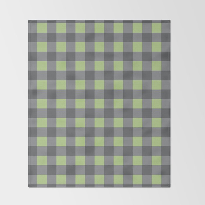 Small Blocks - Spring Green and Grays Throw Blanket Gallery Image 2