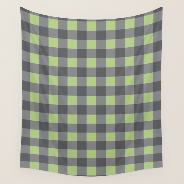 Small Blocks - Spring Green and Grays Wall Tapestry Gallery Image 4