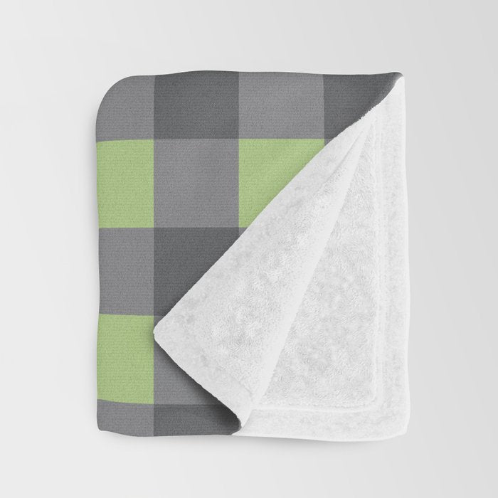 Small Blocks - Spring Green and Grays Throw Blanket Gallery Image 3