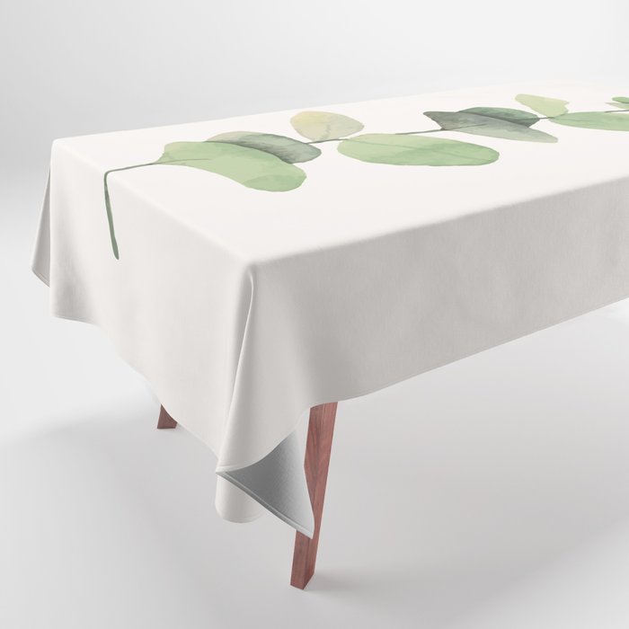 Watercolor Eucalyptus Branch Tablecloth Gallery Image 1