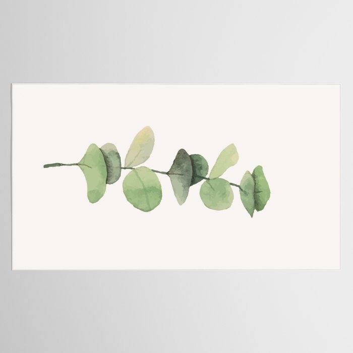 Watercolor Eucalyptus Branch Tablecloth Gallery Image 2