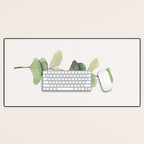 Watercolor Eucalyptus Branch Desk Mat Gallery Image 1