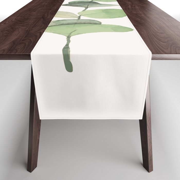 Watercolor Eucalyptus Branch Table Runner Gallery Image 1