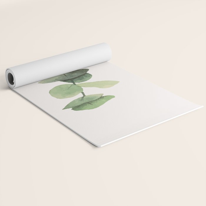 Watercolor Eucalyptus Branch Yoga Mat Gallery Image 2