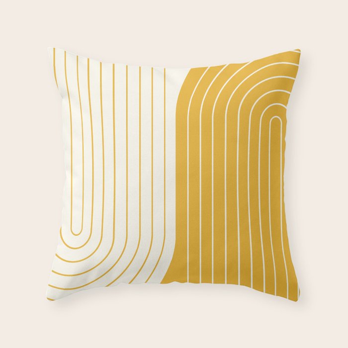 Two Tone Line Curvature LXXXIII Throw Pillow Gallery Image 6