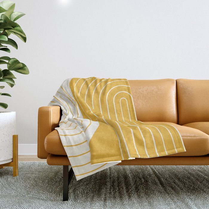 Two Tone Line Curvature LXXXIII Throw Blanket Gallery Image 1