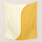 Two Tone Line Curvature LXXXIII Wall Tapestry Gallery Image 4