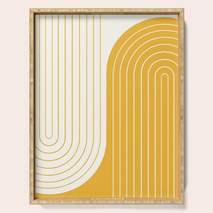 Two Tone Line Curvature LXXXIII Serving Tray Gallery Image 1