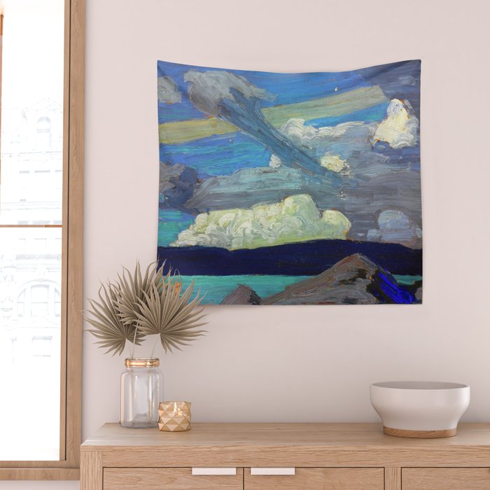 Tom Thomson Clouds ("The Zeppelins") 1915 Canadian Landscape Artist Wall Tapestry Gallery Image 2