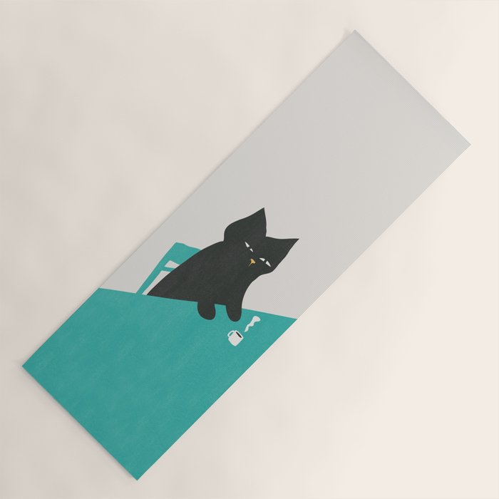 Cat drinking coffee Yoga Mat Gallery Image 1